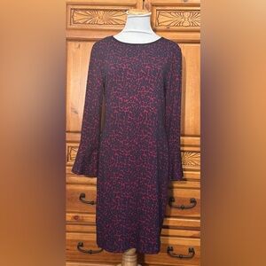 Tiana B. Chic Long Sleeve Red and Navy Dress